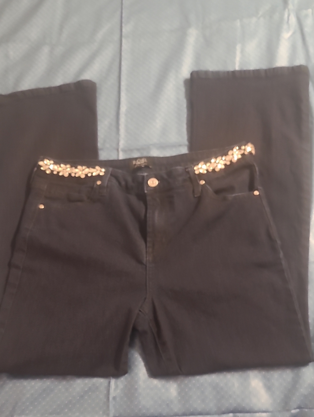 RACHEL Rachel Roy Dark Blue Jeans with Silver Button